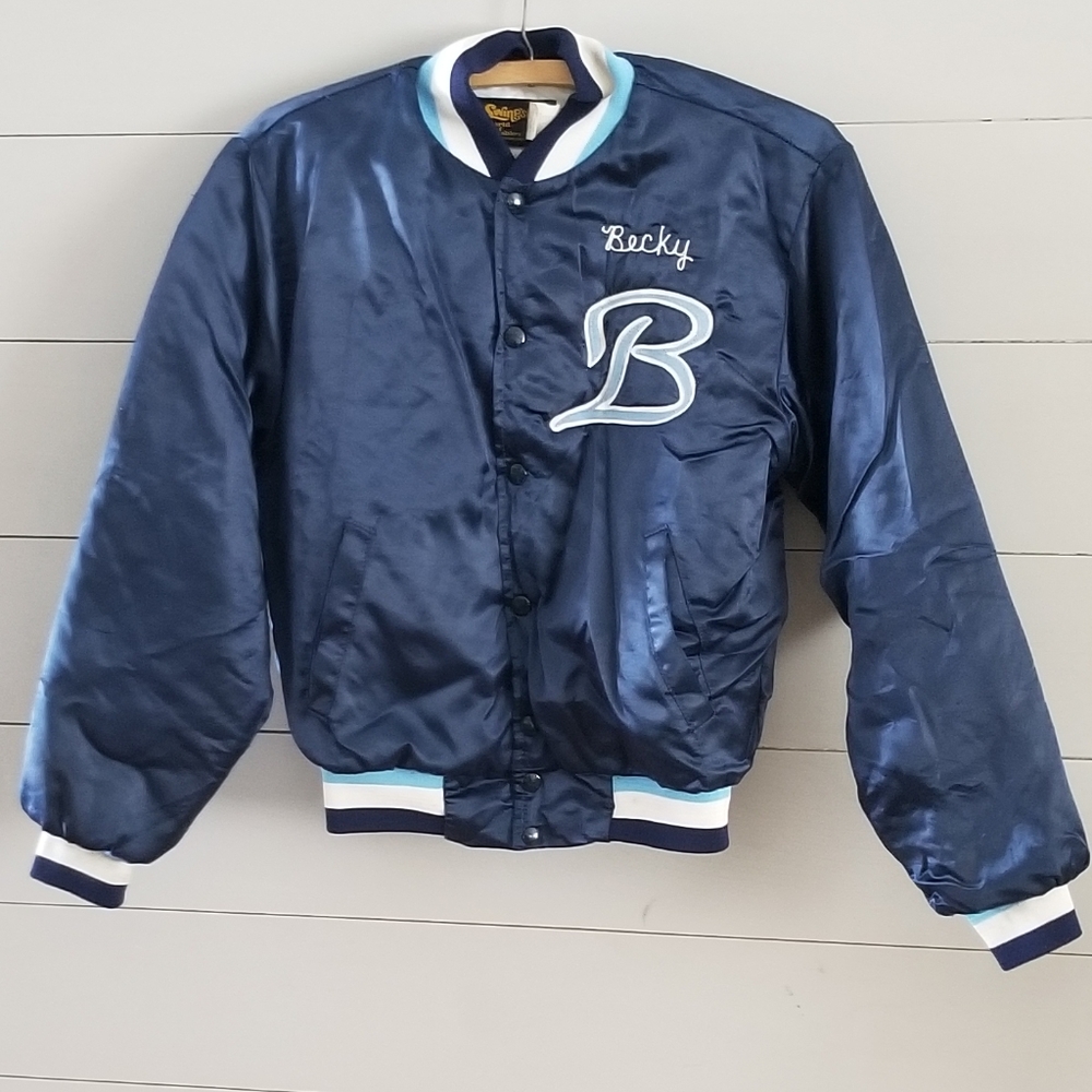 Vintage swingster satin bomber athetic jacket
